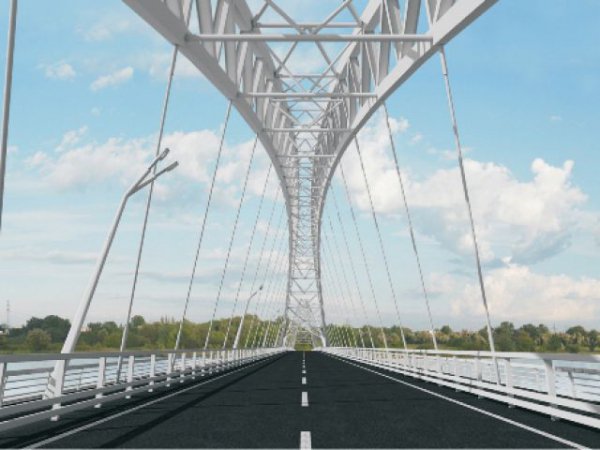 На строительстве дублера Борского моста в Нижнем Новгороде начата сборка пролетных арочных строений
