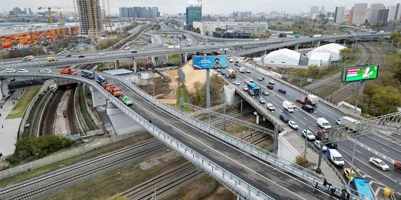 При строительстве эстакады — съезда с МСД на Волгоградский проспект использовали современные методы