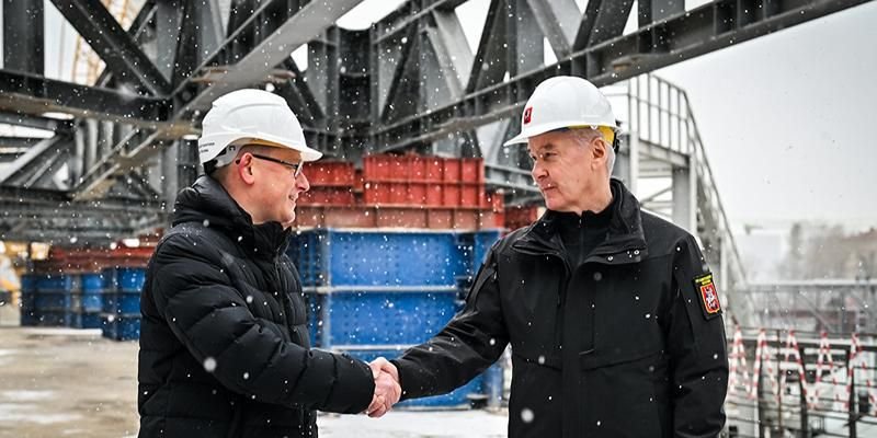Строящийся московский городской вокзал Беговая осмотрел Сергей Собянин